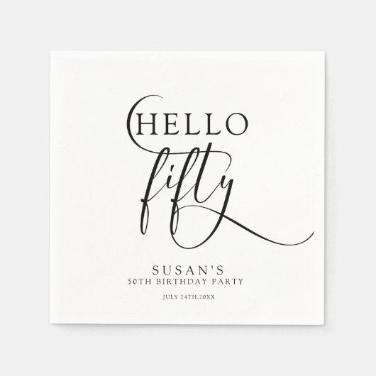 第エレガント50回誕生日 スタンダードカクテルナプキン (正面)