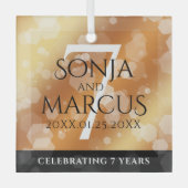 第エレガント7カッパ結婚ー記念お祝い ガラスオーナメント (正面)