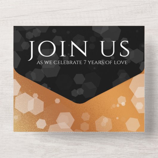 第エレガント7回銅結婚周年記念お祝い オールインワン招待状 (裏面)