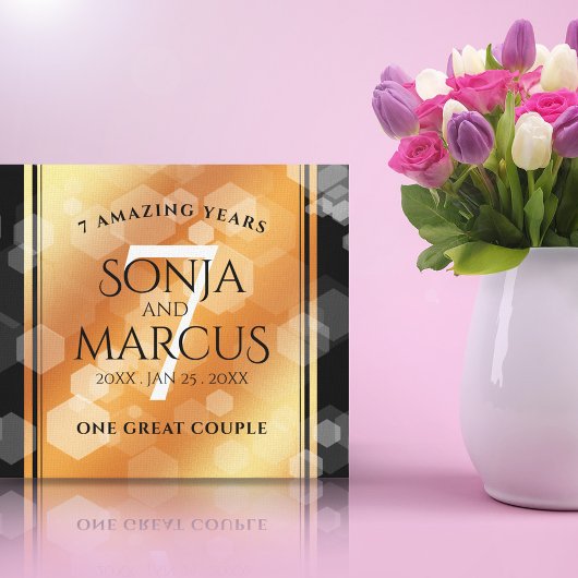 第エレガント7回銅結婚周年記念お祝い キャンバスプリント