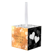 第エレガント7回銅結婚周年記念お祝い キューブオーナメント (裏面アングル)