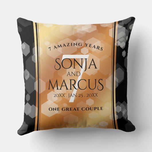 第エレガント7回銅結婚周年記念お祝い クッション (裏面)