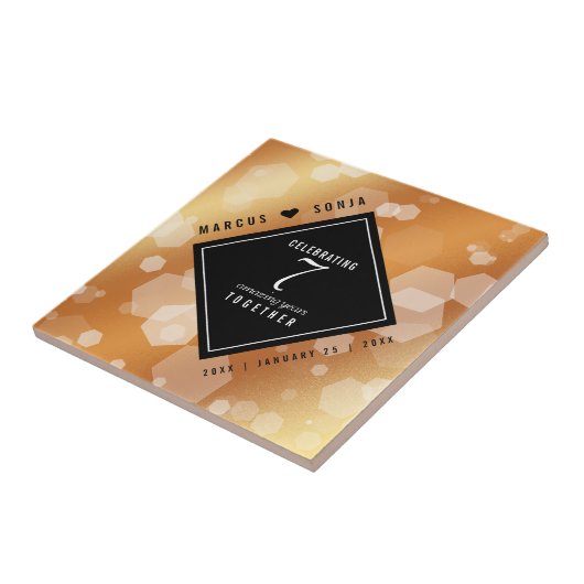 第エレガント7回銅結婚周年記念お祝い タイル (側面)