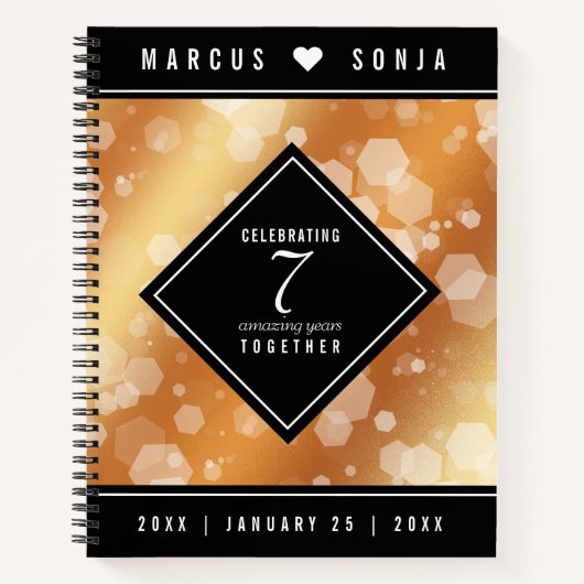 第エレガント7回銅結婚周年記念お祝い ノートブック (正面)