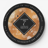第エレガント7回銅結婚周年記念お祝い ペーパープレート (正面)