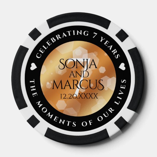 第エレガント7回銅結婚周年記念お祝い ポーカーチップ (裏面)