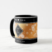 第エレガント7回銅結婚周年記念お祝い マグカップ (正面左)