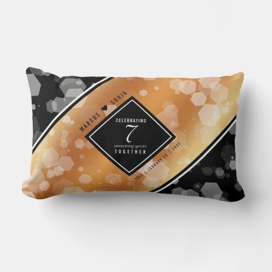 第エレガント7回銅結婚周年記念お祝い ランバークッション (正面)