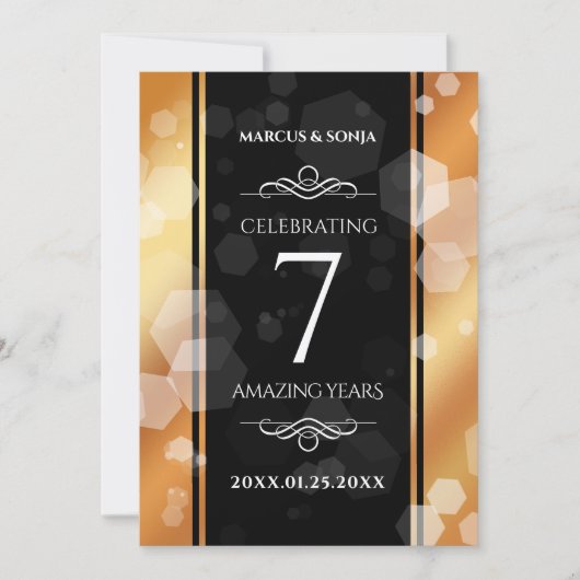 第エレガント7回銅結婚周年記念お祝い 招待状 (正面)