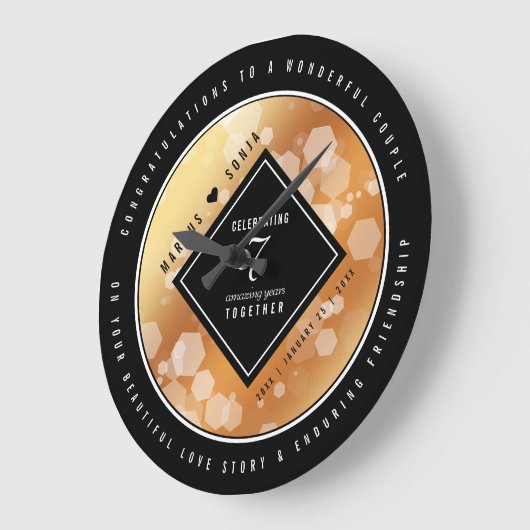 第エレガント7回銅結婚記念日 ラージ壁時計 (傾斜)