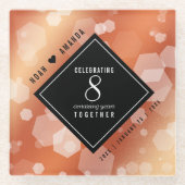 第エレガント8回ブ結婚ロンズ記念お祝い ガラスコースター (正面)