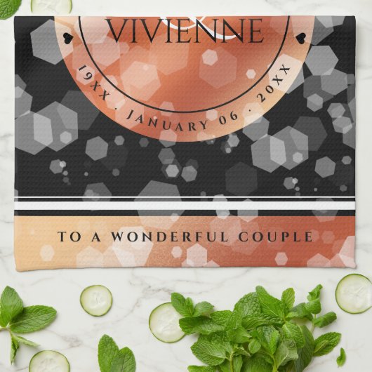 第エレガント8期青銅結婚生誕32年 キッチンタオル (折り畳み)