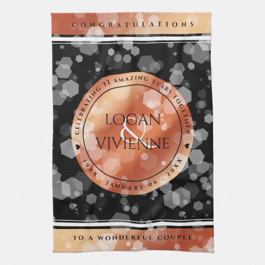 第エレガント8期青銅結婚生誕32年 キッチンタオル (縦)