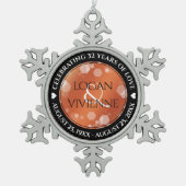 第エレガント8期青銅結婚生誕32年 スノーフレークピューターオーナメント (正面)