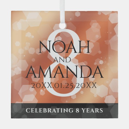 第エレガント8期青銅結婚記念事業お祝い ガラスオーナメント (正面)