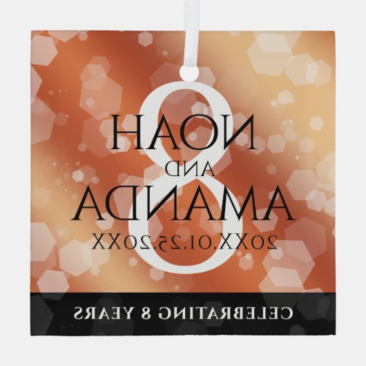 第エレガント8期青銅結婚記念事業お祝い ガラスオーナメント (裏面)