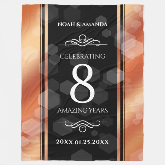 第エレガント8期青銅結婚記念事業お祝い フリースブランケット (正面)