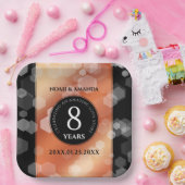 第エレガント8期青銅結婚記念事業お祝い ペーパープレート (パーティー)