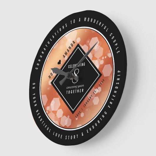 第エレガント8期青銅結婚記念事業お祝い ラージ壁時計 (傾斜)