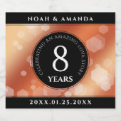 第エレガント8期青銅結婚記念日 スパークリングワインラベル (シングルラベル)