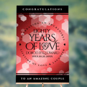 第エレガント80回Rubyの結婚記念日お祝い アクリルサイン (ニュートラル)