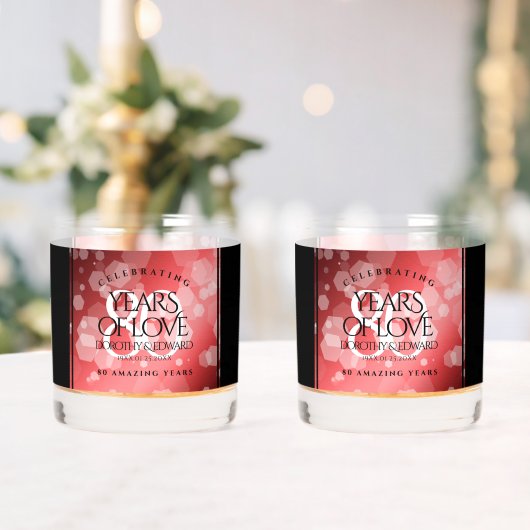 第エレガント80回Rubyの結婚記念日お祝い ウイスキーグラス (インサイチュ (ウェディング))