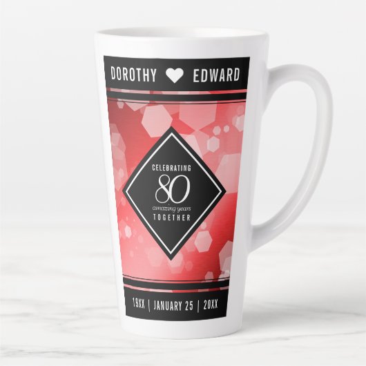 第エレガント80回Rubyの結婚記念日お祝い カフェラテマグ (右)