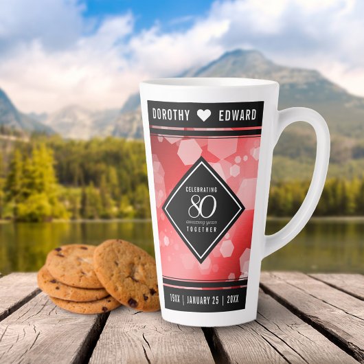 第エレガント80回Rubyの結婚記念日お祝い カフェラテマグ