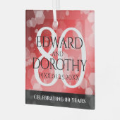 第エレガント80回Rubyの結婚記念日お祝い ガラスオーナメント (正面左)