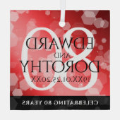 第エレガント80回Rubyの結婚記念日お祝い ガラスオーナメント (裏面)