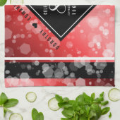 第エレガント80回Rubyの結婚記念日お祝い キッチンタオル (折り畳み)