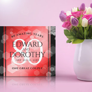 第エレガント80回Rubyの結婚記念日お祝い キャンバスプリント