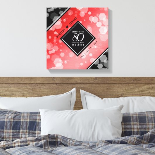 第エレガント80回Rubyの結婚記念日お祝い キャンバスプリント (インサイチュ (寝室))