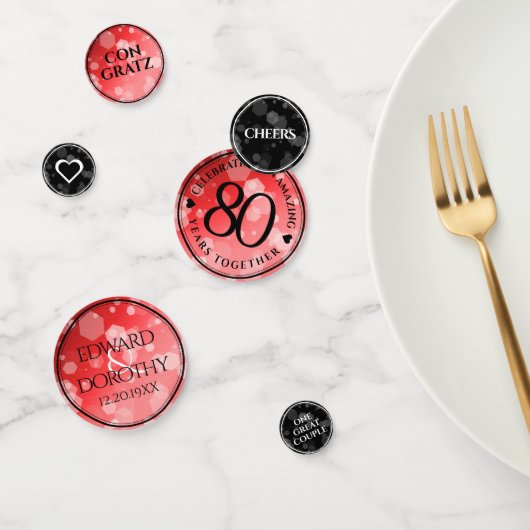 第エレガント80回Rubyの結婚記念日お祝い コンフェッティ (グループ)