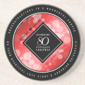 第エレガント80回Rubyの結婚記念日お祝い コースター (正面)