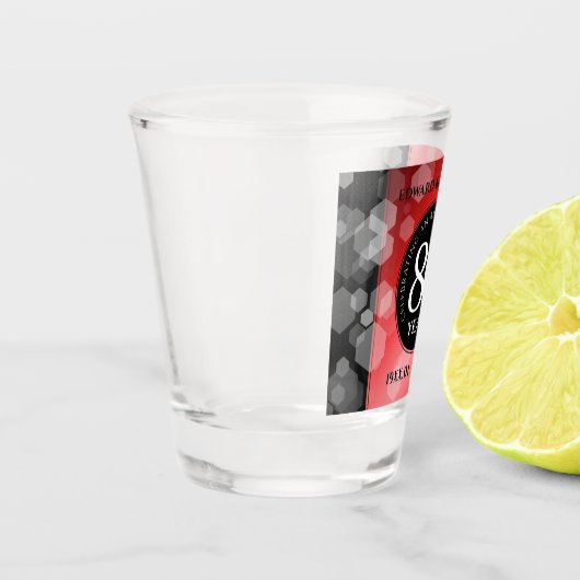 第エレガント80回Rubyの結婚記念日お祝い ショットグラス (左)