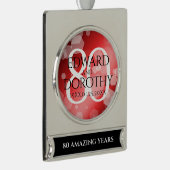 第エレガント80回Rubyの結婚記念日お祝い シルバープレートバナーオーナメント (右)