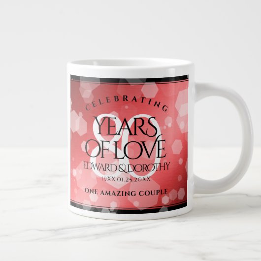 第エレガント80回Rubyの結婚記念日お祝い ジャンボコーヒーマグカップ (右)