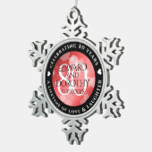 第エレガント80回Rubyの結婚記念日お祝い スノーフレークピューターオーナメント (右)