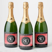 第エレガント80回Rubyの結婚記念日お祝い スパークリングワインラベル (ボトル)