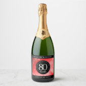 第エレガント80回Rubyの結婚記念日お祝い スパークリングワインラベル (正面)