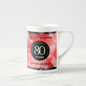 第エレガント80回Rubyの結婚記念日お祝い ボーンチャイナマグカップ (右)