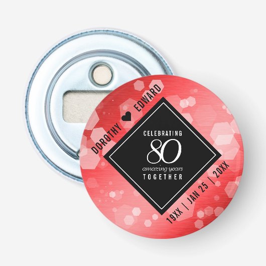 第エレガント80回Rubyの結婚記念日お祝い 栓抜き (正面)