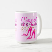 第カスタマイズ50誕生日ピンクシューズクイーンMUG コーヒーマグカップ (正面右)