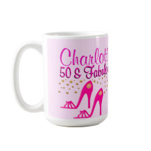 第カスタマイズ50誕生日ピンクシューズクイーンMUG