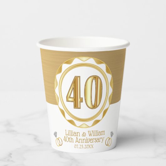 第カスタム四十回黄金記念日誕生日等 紙コップ (裏面)