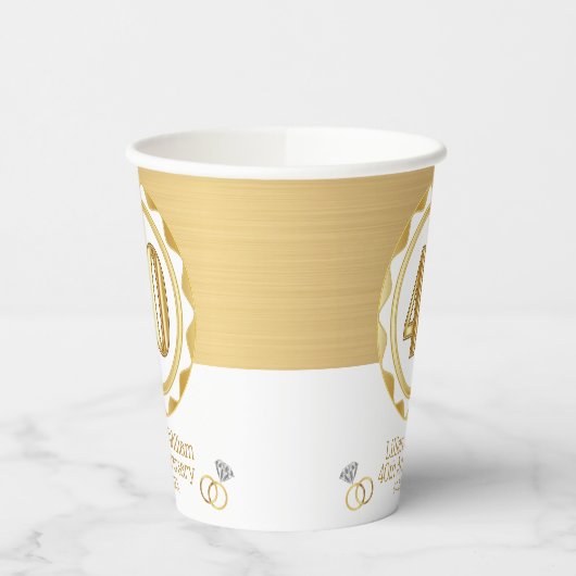 第カスタム四十回黄金記念日誕生日等 紙コップ (左)