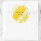 第カスタム1位金ゴールドメダルのステッカーとシール ラウンドシール (バッグ)