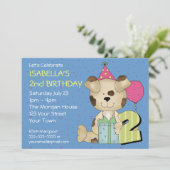 第カスタム2誕生日の子犬 招待状 (スタンド正面)