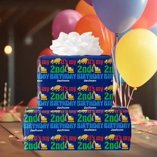 第カスタム2誕生日ボーイ建築車 ラッピングペーパー